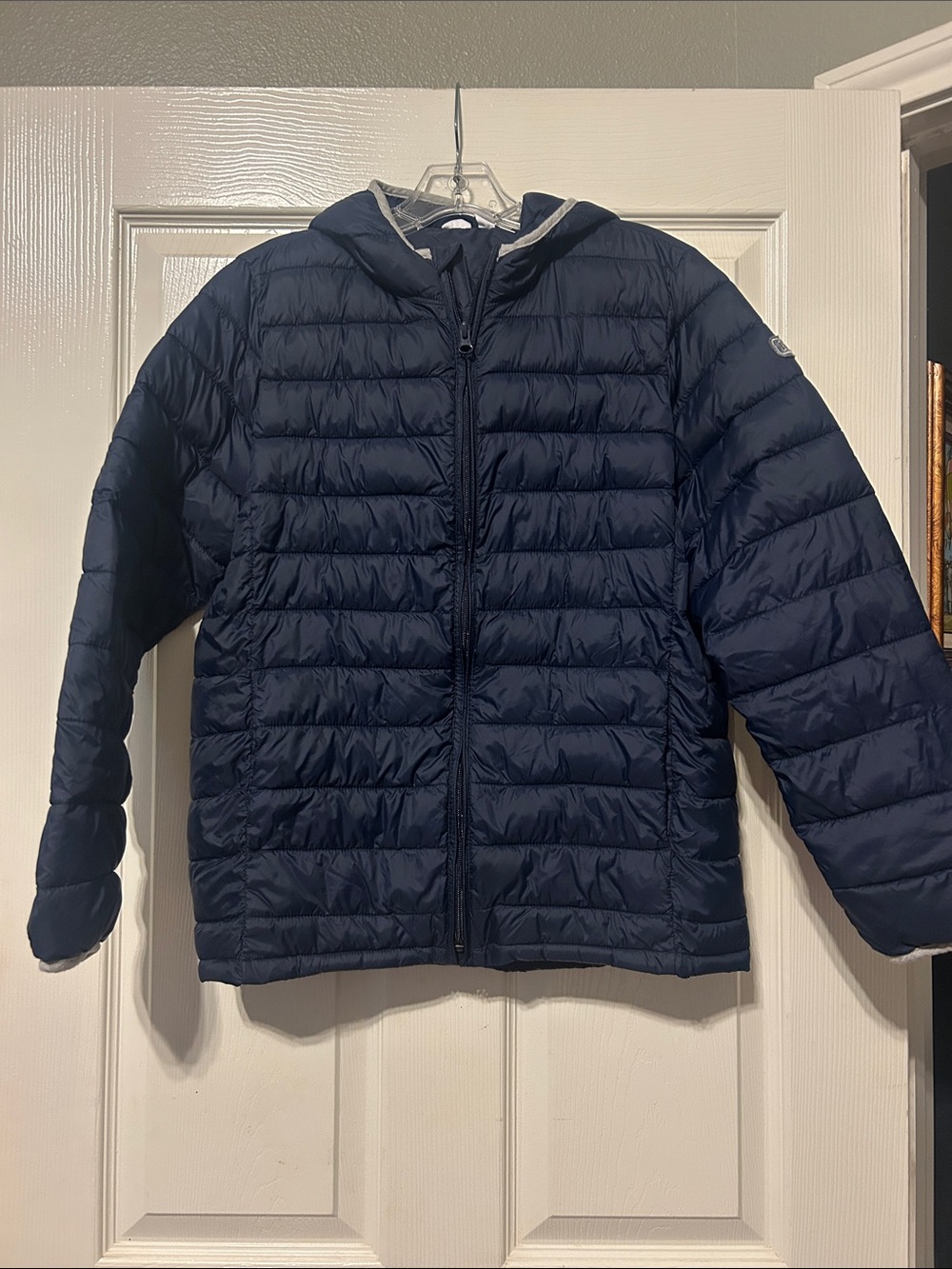 GAP Navy Quilted Hooded Puffer Jacket